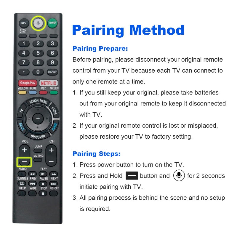 ZdalaMit RMF-TX300U Replacement Voice Remote Applicable for Sony TV XBR-43X800E XBR-49X800E XBR-55X800E XBR-65X850E XBR-75X850E XBR-55X806E XBR43X800E XBR49X800E XBR55X800E XBR65X850E XBR75X850E XBR55X806E - Image 4